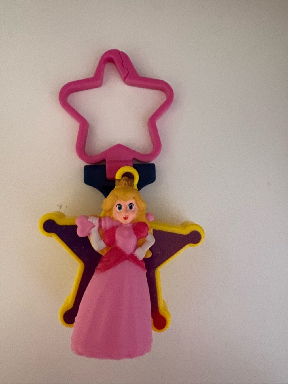 Pink Princess Peach Star Clip Keychain